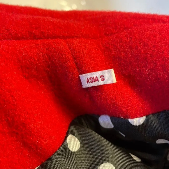 Five Plus woman’s red short wool pea coat - Picture 13 of 13